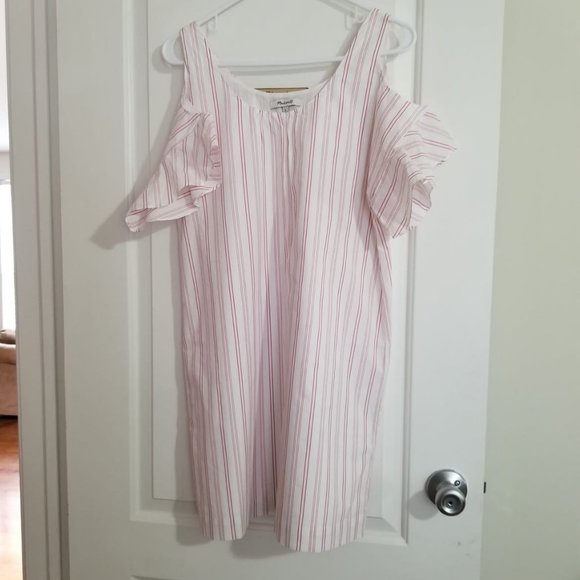 Madewell Cold Shoulder Stripe Dress Plus BONUS - Picture 3 of 7